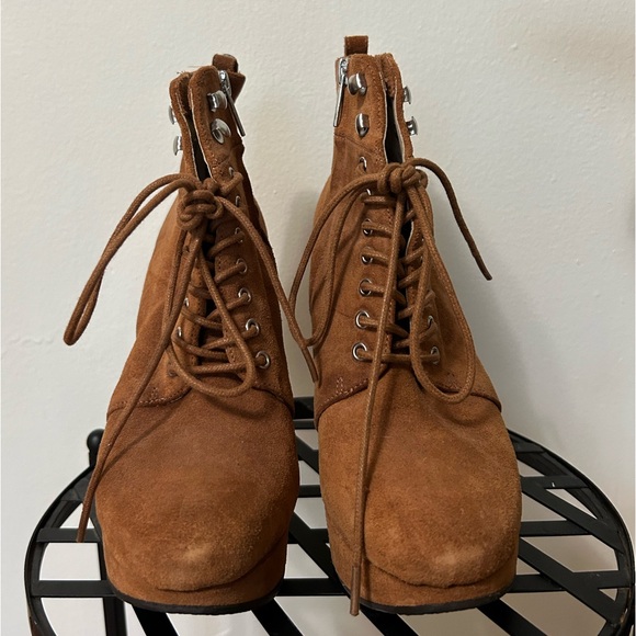 Tan Micheal Kors Wedge Boots - Picture 3 of 5